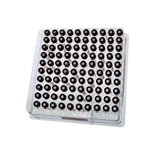 Cp Lab Safety. Wheaton MicroLiter 8ML Clear Vial Kit, Black PP Open Top Cap, 100 pk 15-1060K-8A - main